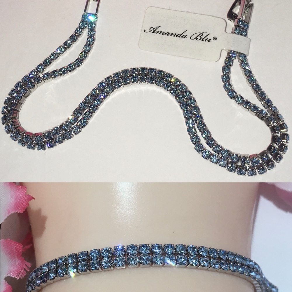 Radiant Aquamarine Czech Crystal Tennis Bracelet - Picture 6 of 11